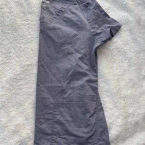 Scrubstar Charcoal and Orange Trim Scrub Top